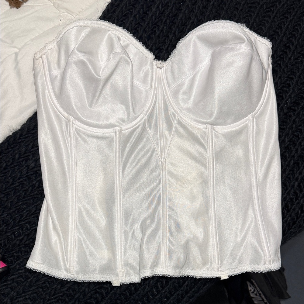 Dominique White Satin Bustier